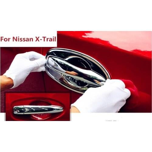 For nissan Rogue X-Trail 2014 2015 2016 8pcs ABS Chrome Door handle bowl Cover Trim Decoration Molding Sticker Bezel Accessories