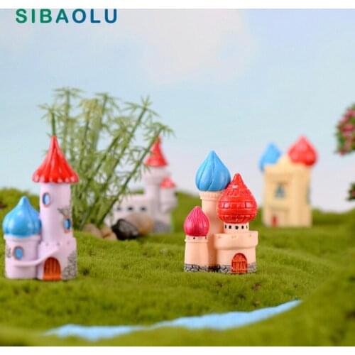 European Castle figurine Royal Palace Resin Craft Building Model landscape home miniature fairy garden decoration accessories