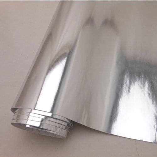 Flexible Gloss Silver Chrome Mirror Vinyl Wrap Car Film Foil Bubble Free Vehicle Decal Computer Cover Phone Skin