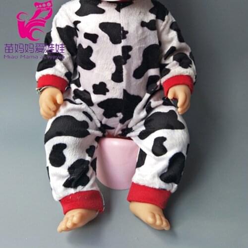 Doll Rompers cows set for 43cm Baby Doll clothes 18 inch doll Accessory Children Birthday Gifts