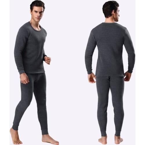 Men Winter Fleece Lined Warm Long Sleeve Top Long Bottom Trouser Underwear Set XIN-Shipping