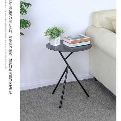 JOYLIVE Creative Nordic Wrought Iron Coffee Table Small Apartment Home Balcony Round Table Home Living Room Sofa Corner 2021