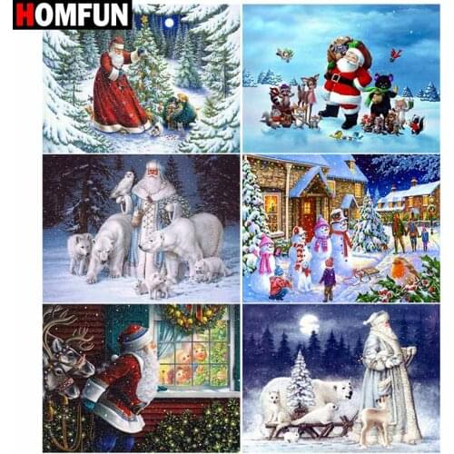 HOMFUN Square/Round Drill 5D DIY Diamond Painting "Santa gift" Embroidery Cross Stitch Full Rhinestone Decor