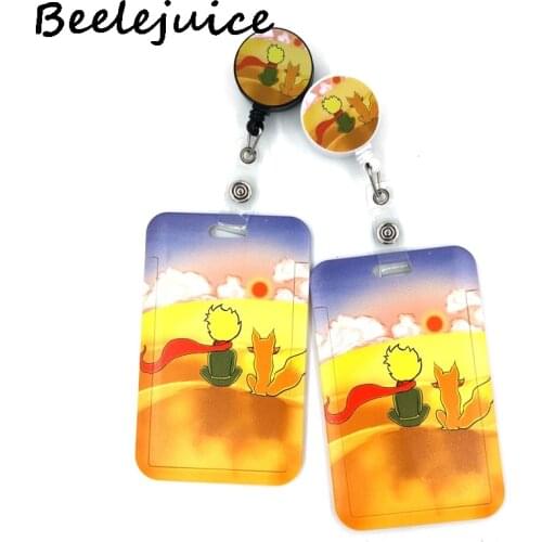 Little Prince Cute Card Cover Clip Lanyard Retractable Student Nurse Badge Reel Clip Cartoon ID Card Badge Holder accessories