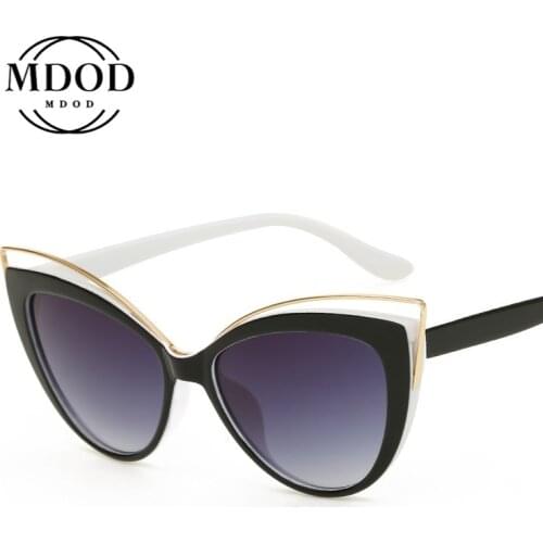 2020 Fashion Vintage Cat Eye Women Sunglasses Brand Designer Metal Frame Mirror Classic Luxury Oculos De Sol Feminino UV400