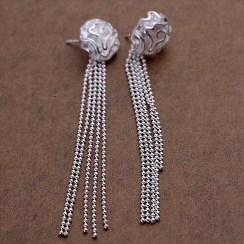 Fashion jewelry Earring For Women, Plated Earrings Rose and Bean Earrings E048 /VAEMLRHG EXUNZMKI silver color
