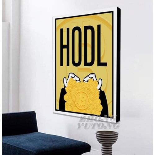 HD Print Modular Hodl Picture Canvas Painting Bitcoin Posters Currency Home Decor Money Wall Artwork Framework For Living Room