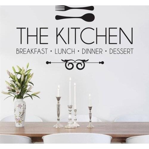 Kitchen Dining Wall Sticker Vinyl Breakfast Lunch Evening Dinner Cutlery Living Room Decal Removable Home Decoation Mural Z140