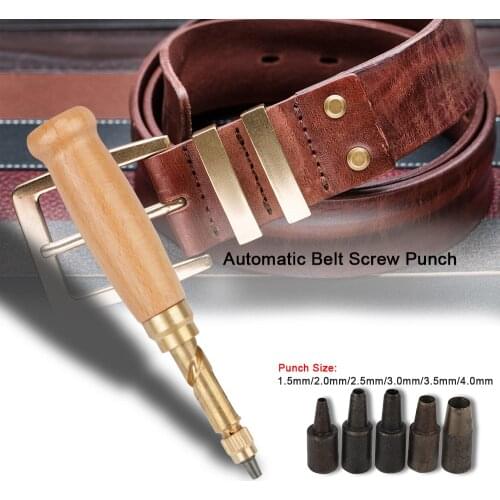 Mute Replaceable Leather Craft Tools Automatic Belts Punch With 6 Size Tip 1.5-4mm Rotary Punching Puncher Hole Punches