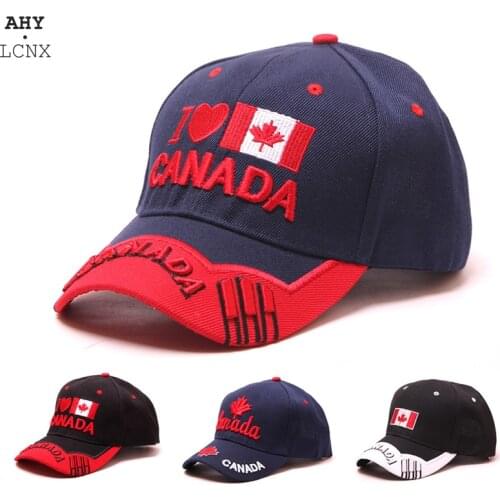 New Fashion Cotton Mens baseball cap Embroidered Letter I love Canada Flag Hip Hop Snapback Cap for Men Women Outdoor Hat