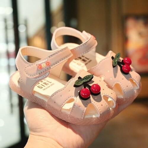 New 1-3-year-old baby girl student Baotou semi-cool shoes little princess shoes toddler Shoes breathable Portable Non-slip