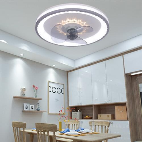 New Acrylic Round Simple Ultra-thin Silent Fan Light Led Bedroom Fan Light Ceiling Light