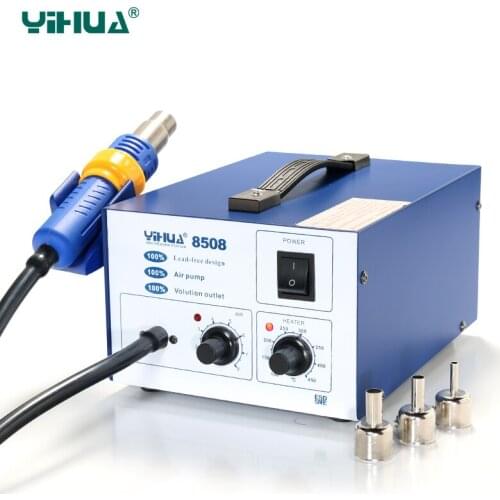 ESD Hot-Air Yihua 8508 Temperature Controlled Air Soldering Station With Silicone Line Free shipping