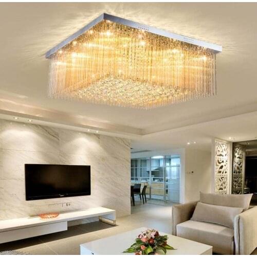 Nordic Style Ceiling Lighting Fixtures Crystal Three-color Dimmable LED Ceiling Lamps For Living Room Plafonnier Lustre Avize