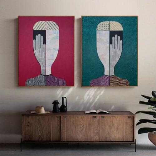 Simple modern Nordic abstract retro art figures American light luxury niche decorative painting picture canvas poster printing