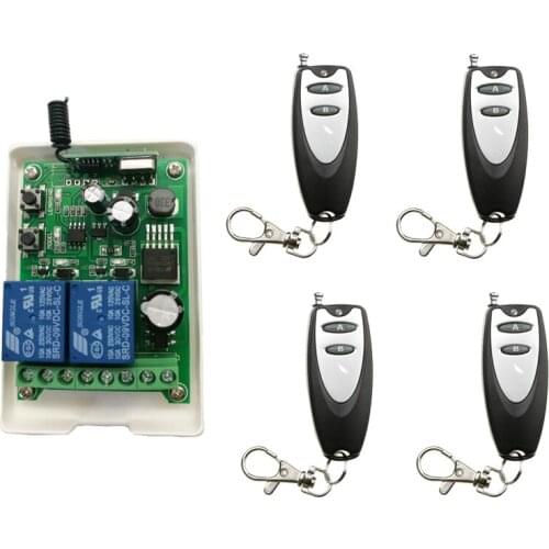 DC12V 24V 36V 48V 2CH 2 CH Mini Wireless RF Remote Control Light Switch 10A Relay Output Radio Receiver Module+Transmitter