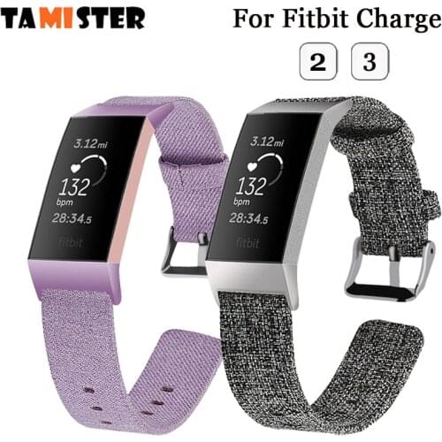 Woven Canvas Fabric Watch Band Wrist Strap for Fitbit Charge 4 Band Replace Wristband Watch Strap Bracelet for Fitbit Charge 2 3