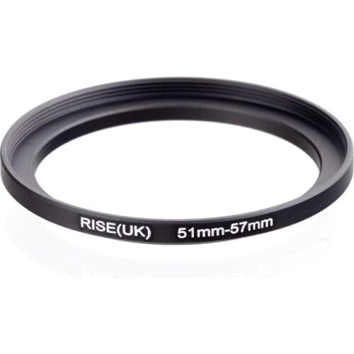 RISE(UK) 51mm-57mm 51-57mm 51 to 57 Step down Ring Filter Adapter black