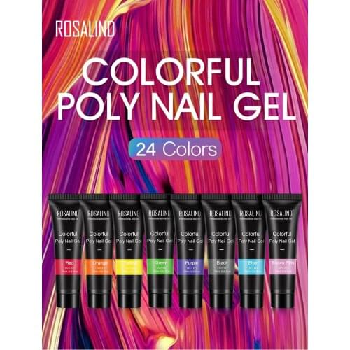 ROSALIND Glitter Poly Nail Gel Extension 15ml Gel Polish All For Manicure Poly Builder Gel Semi Permanent Soak Off Nail Art