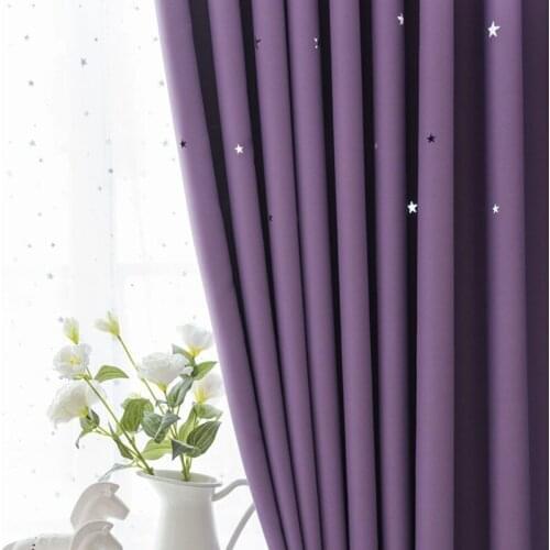 Nordic Ins Net Red Star Hollow Curtains for Living Room Dining Room Bedroom Thickening Fashion Curtains Window Screen Custom