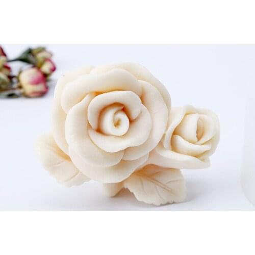 3D Rose Candle Mold Handmade DIY Flower Soap Silicone Mold Soap Molds for Soap Making Forms Bath Soap Making Supplies