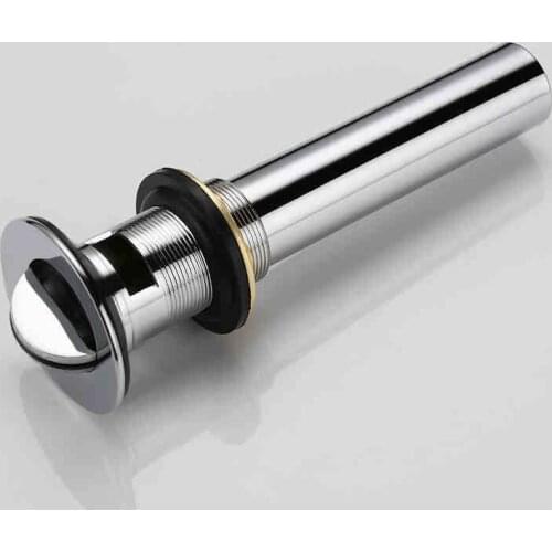 Bathroom Sink Drainer Brass reverse Chrome Polished Overflow Hole Basin Parts Faucet Accessories PJXSQ002C-1Y