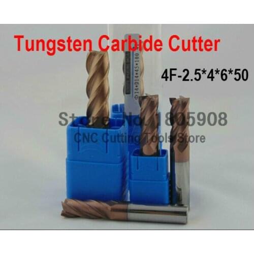 Coating carbide cutter 5PCS 4F-2.5*4*6*50MM alloy milling cutter, CNC machine, milling machine, CNC milling tools, Nc tool