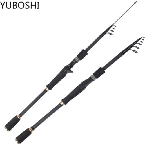 YUBOSHI High Carbon Telescopic Fishing Rod 1.8-3.6M Spinning Casting Rod M Power Lure Rod For Saltwater Fishing Travel Rod