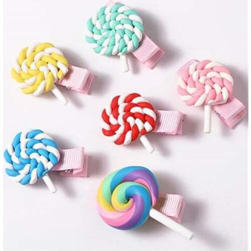 New Kids Cartoon Hair Accessories Children Cute Headwear Colorful Lollipops Rainbow Hairpins Girls Candy Color Cloud Hair Clips