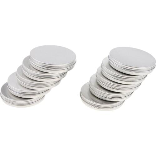 10 Packs 30ml Empty Round Aluminum Cosmetics Cream Lip Balm Cream Ointment Containers Jars Tin Pot with Screw Cap Lids