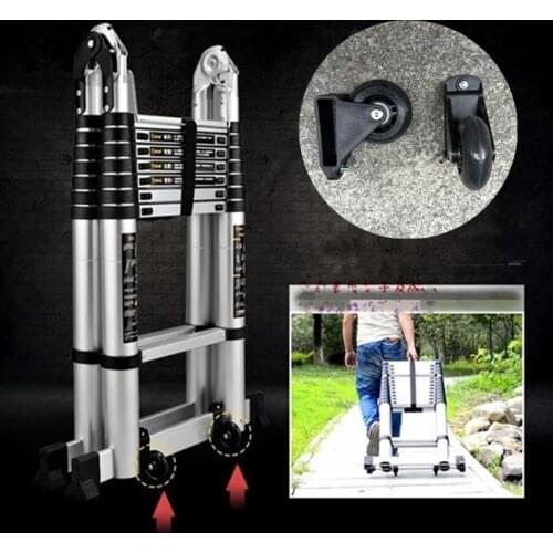 2pcs Easy ladder caster Heavy duty Telescopic Folding Step Ladder nylon auxiliary Moving wheels Transport Shifter Remover parts