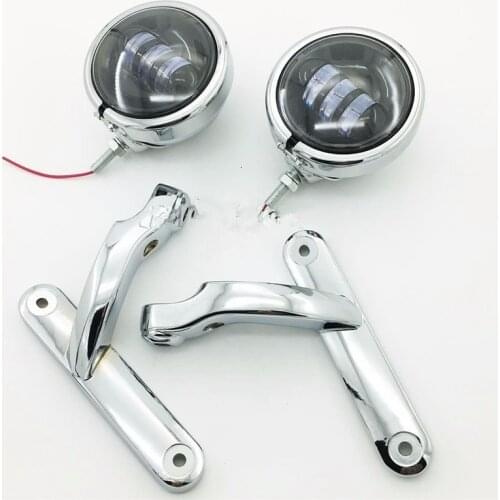 4.5" LED Auxiliary Fog Passing Lights Housing Bucket For Harley Electra Glide Accessories 4.5" fog motorcycle chrome lamp