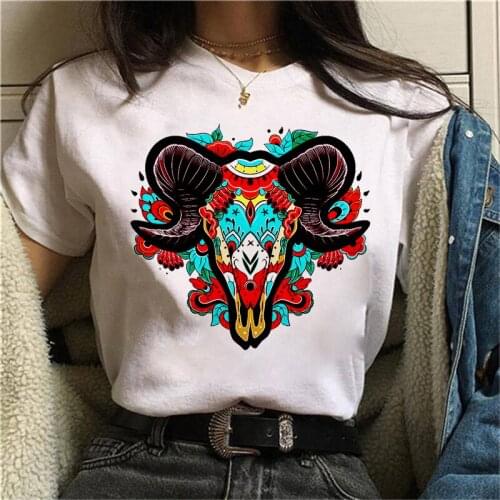 90s Tshirt Special Totem Print T Shirt Women Fashion Short Sleeved Casual Harajuku Femme Streetwear Tops Tee Shirt