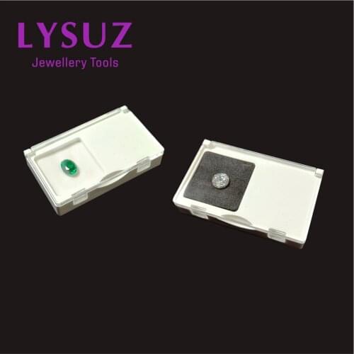 Acrylic Flip Diamond Box Loose Gemstone Box Jewelry Storage Display Black and White Sponge Portable Small Transparent