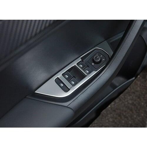 Car styling car handrail armrest door window glass switch panel trim frame molding 4pcs for Skoda Karoq 2017 2018 2019