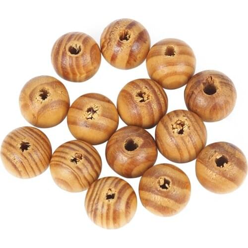 100Pcs Natural Round Wood Beads For Jewelry Marking Bracelet Charm Needlework Wooden Beads DIY Accessories Jewelry Finding