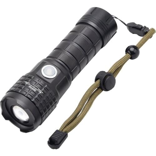 P50 Black Non-slip red laser lightFlashlight with Adjustable Light Focus and Ultra-long Light Distance Waterproof Outdoor Camp