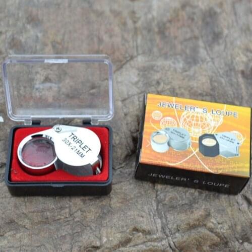 DHL 500PCS 30X Magnifier Identification Of High-powered Metal Professional Jade Portable Folding