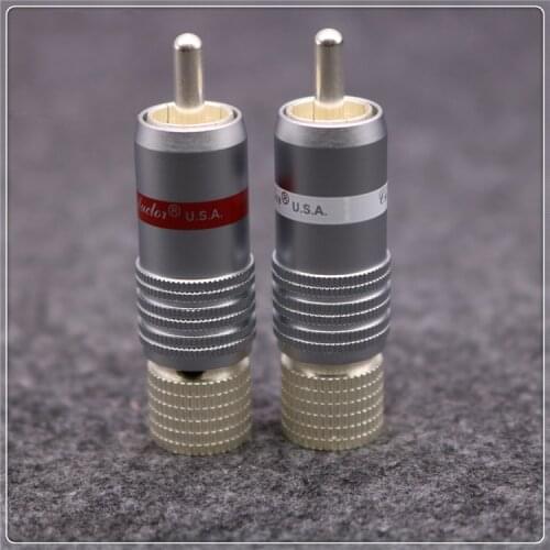 Hi-End HIFI DIY Silver Plated Male Audio RCA plug Plugs Connector Jack for 8mm max Audio Cable Cord