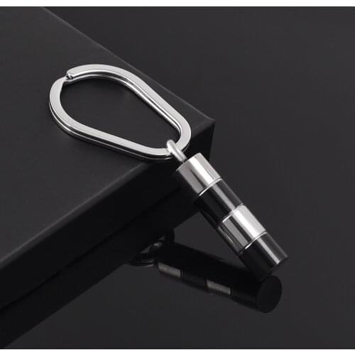 IJK2041 Stainless Steel Black and White Cremation Keepsake for Urn Ashes Memorial Souvenir Keyring Jewelry