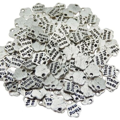 Classics 100 Pieces/Lot Fashion Mini Diameter 7mm Antique Silver Plated talisman Letter Small Tag Love Charms For Diy Making