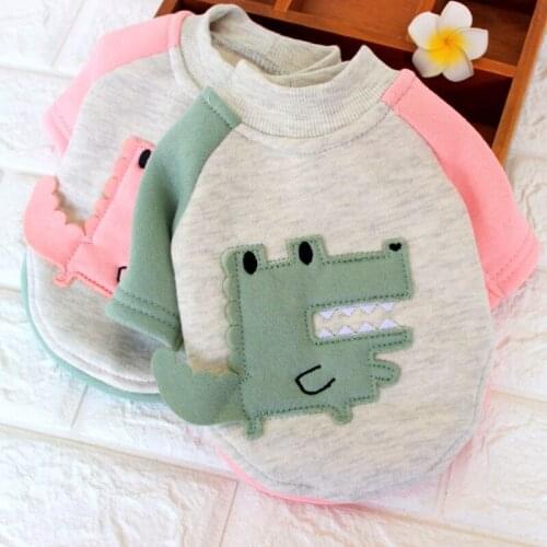 Dinosaur Print Pet Dog Costume for Cats Soft Chihuahua Shih Tzu Sweatshirt Hoodie Winter Puppy Clothes Suit Mascotas Ropa Para