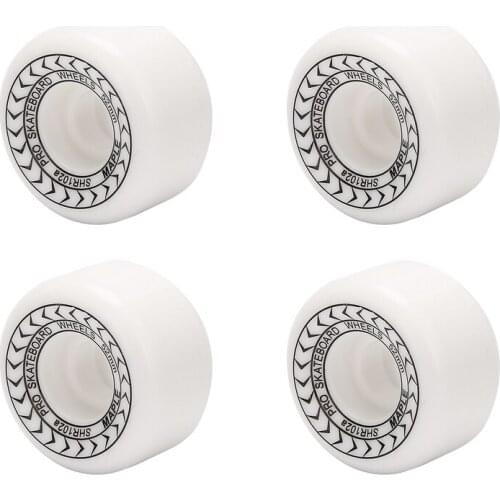 Hot AD-MAPLE Skateboard Wheels 52X32mm PU Skateboard Wheels Double Rocker Skateboard Wheels High Resilience Wheels White