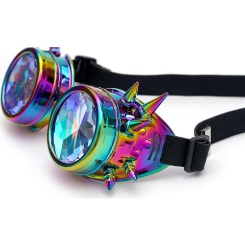 C.F.GOGGLE 2020 Men Women Goggles Steampunk Round Sun Glasses Kaleidoscope Sunglasses Gothic Goggles Vintage Retro Punk Sunglass