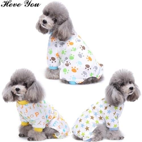 Heve You Printed Pet Clothes Dog Jumpsuit Chihuahua Pajamas Pet Hoodie Coat for Small Dogs Cat Super Soft Warm Puppy Dog Costume