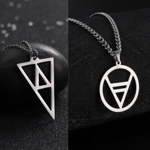 The Deathly Hallows Pendant Necklace Veles Volos Slavic Fashion Geometric Triangle Necklaces Stainless Steel Religious Jewelry