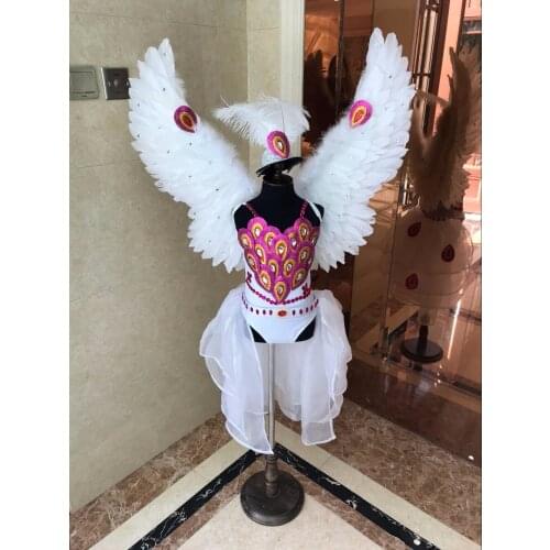 Feather creative swimsuit cloak T station serves stage costumes Chaofu children stage girl model