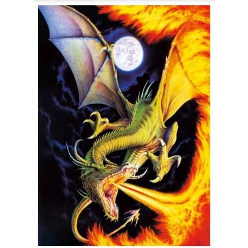 Landscape diamond painting dragon animals embroidery mosaic diamond dotz diy rhinestone picture puzzle toy drawing wall decor