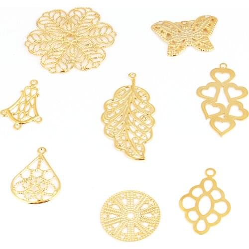 20pcs Multi Style Charms Stainless Steel Leaf Flower Butterfly Pendants Necklace Bracelet diy Jewelry diy Making Findings HXD