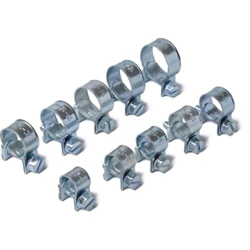 Adeeing 60pcs/set 7-18MM 10 Sizes Strong Mini Pipe Hose Clamp for Fuel Hose Clip 7-18mm Spring Clips Fuel Oil Water Tube Clamp